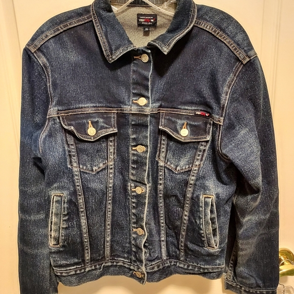 Classic American C'EST C'T TOI Jeans USA 🇺🇸 XL Dark Denim Jean Jacket vintage - Picture 1 of 12